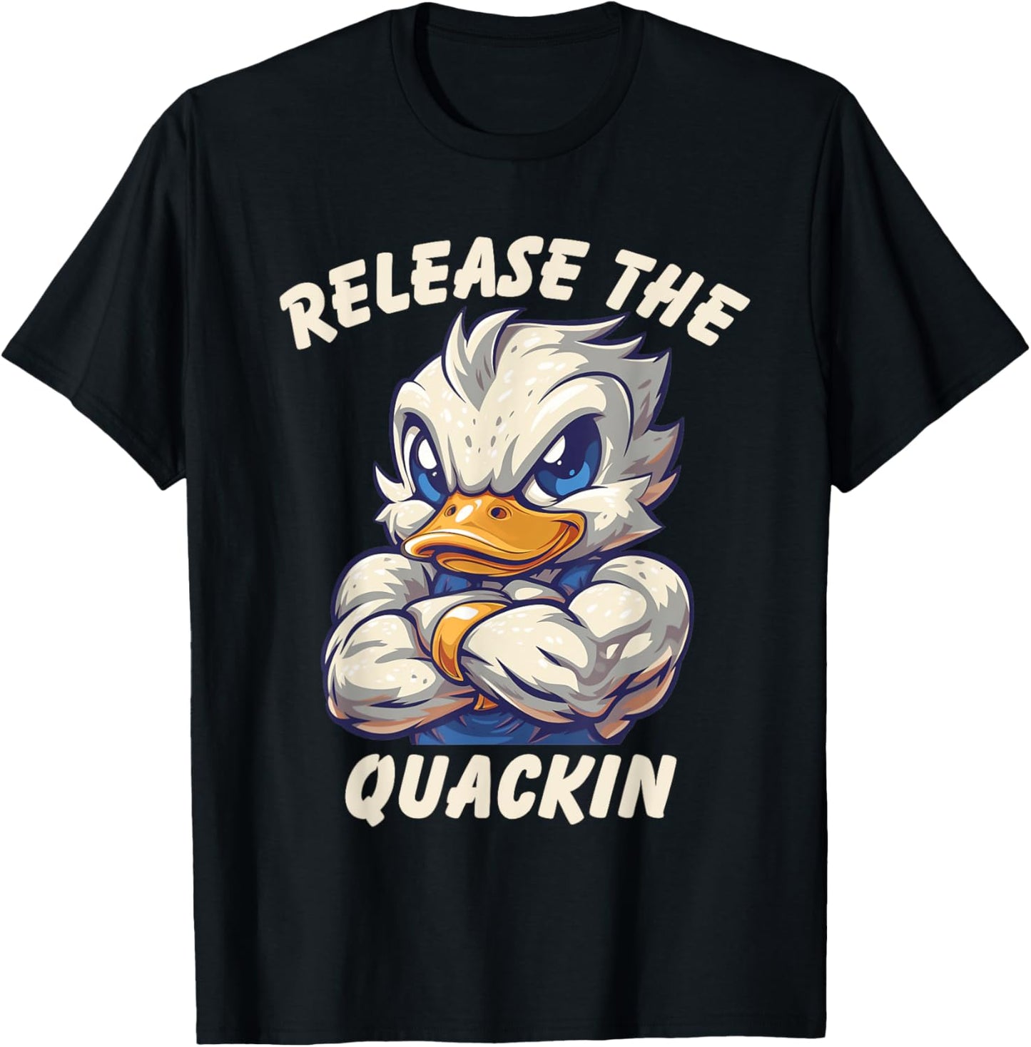 Release The Quackin Workout Shirt Funny Duck Fitness Humor T-Shirt - T-Shirt | Black