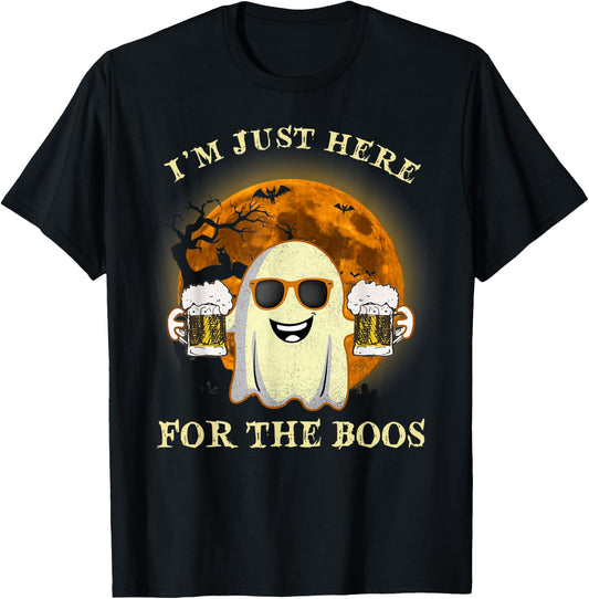 I'm Just Here For The Boos Ghost Beer Halloween Costume T-Shirt - T-Shirt | Black