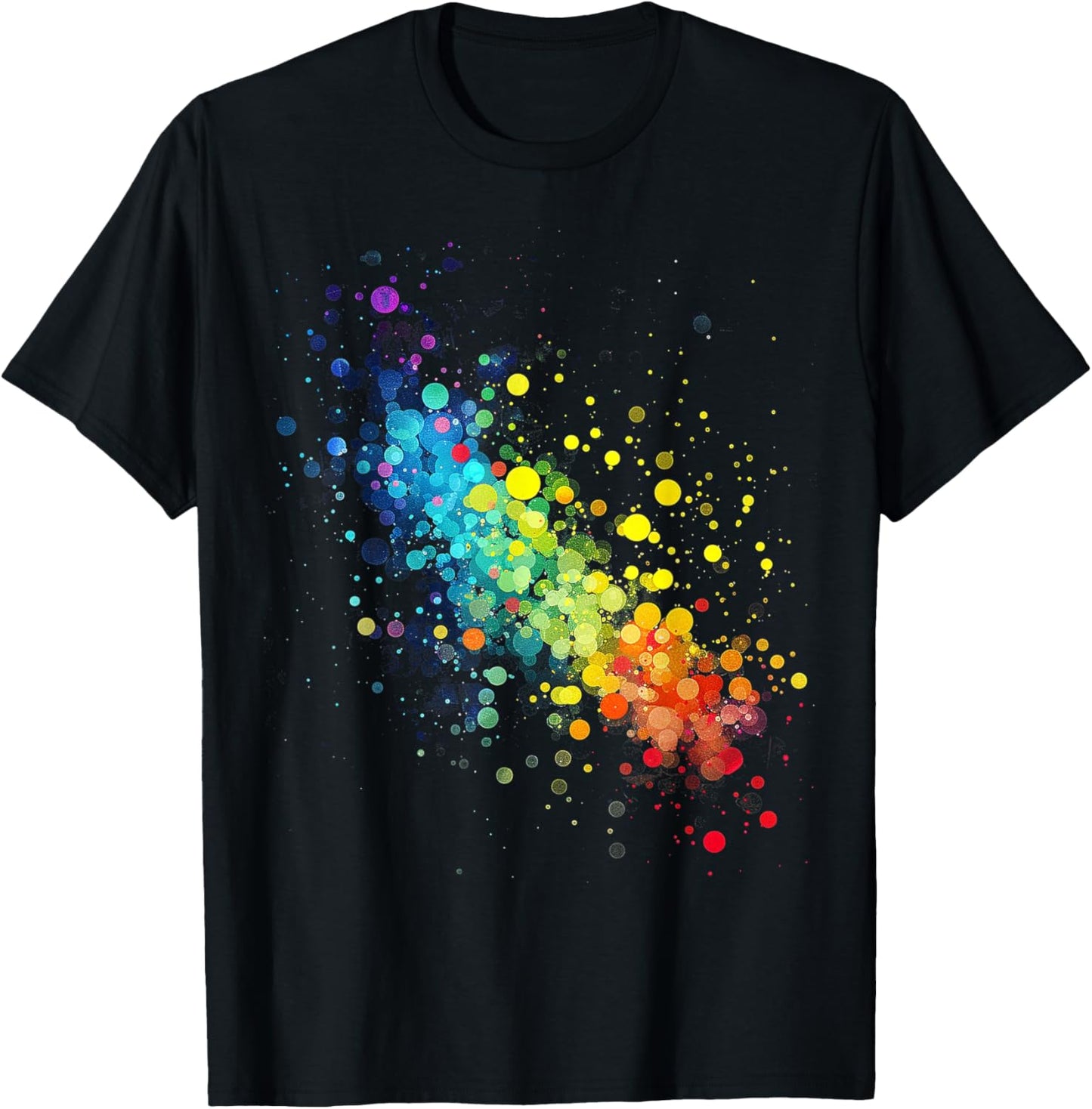 Colorful Watercolor Dot T-Shirt - T-Shirt | Black