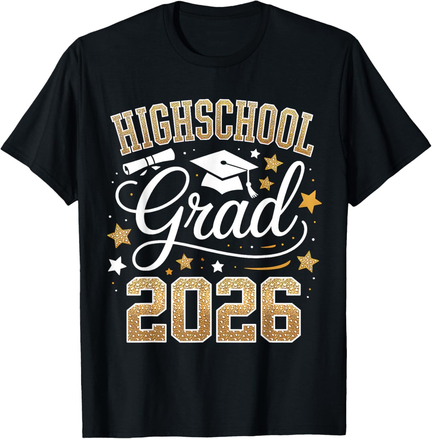 Highschool Grad Class of 2026 Senior Graduate Graduation 26 T-Shirt - T-Shirt | Black