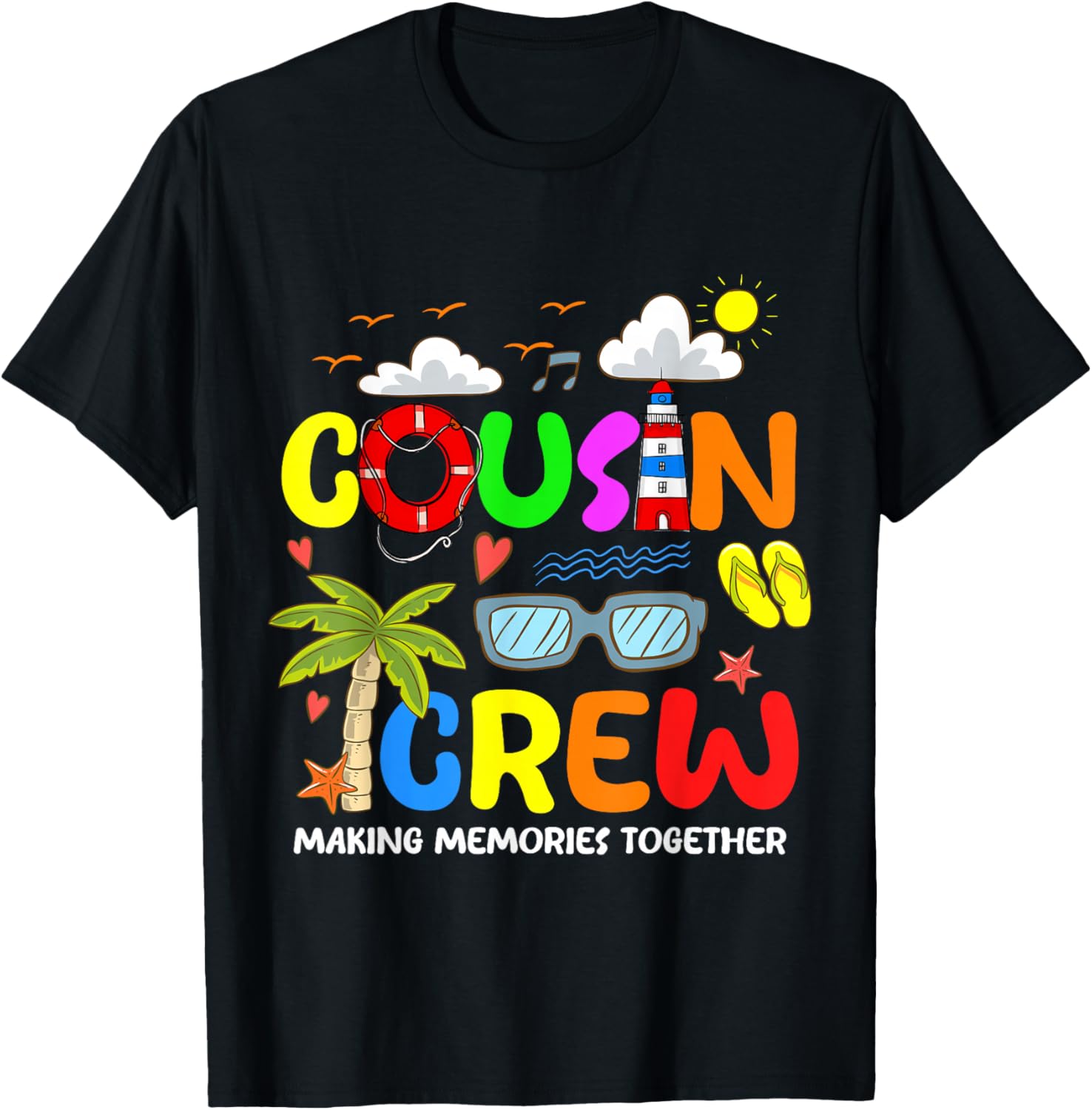 Cousin Cruise Summer Vacation Memories Trip Cousin Crew Kids T-Shirt - T-Shirt | Black
