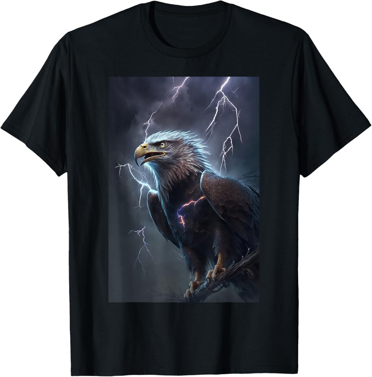 Eagle Lightning Thunder T-Shirt - T-Shirt | Black