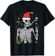 Christmas Rocker Skeleton Santa Rock Hand Xmas Men Boys Kids T-Shirt - T-Shirt | Black