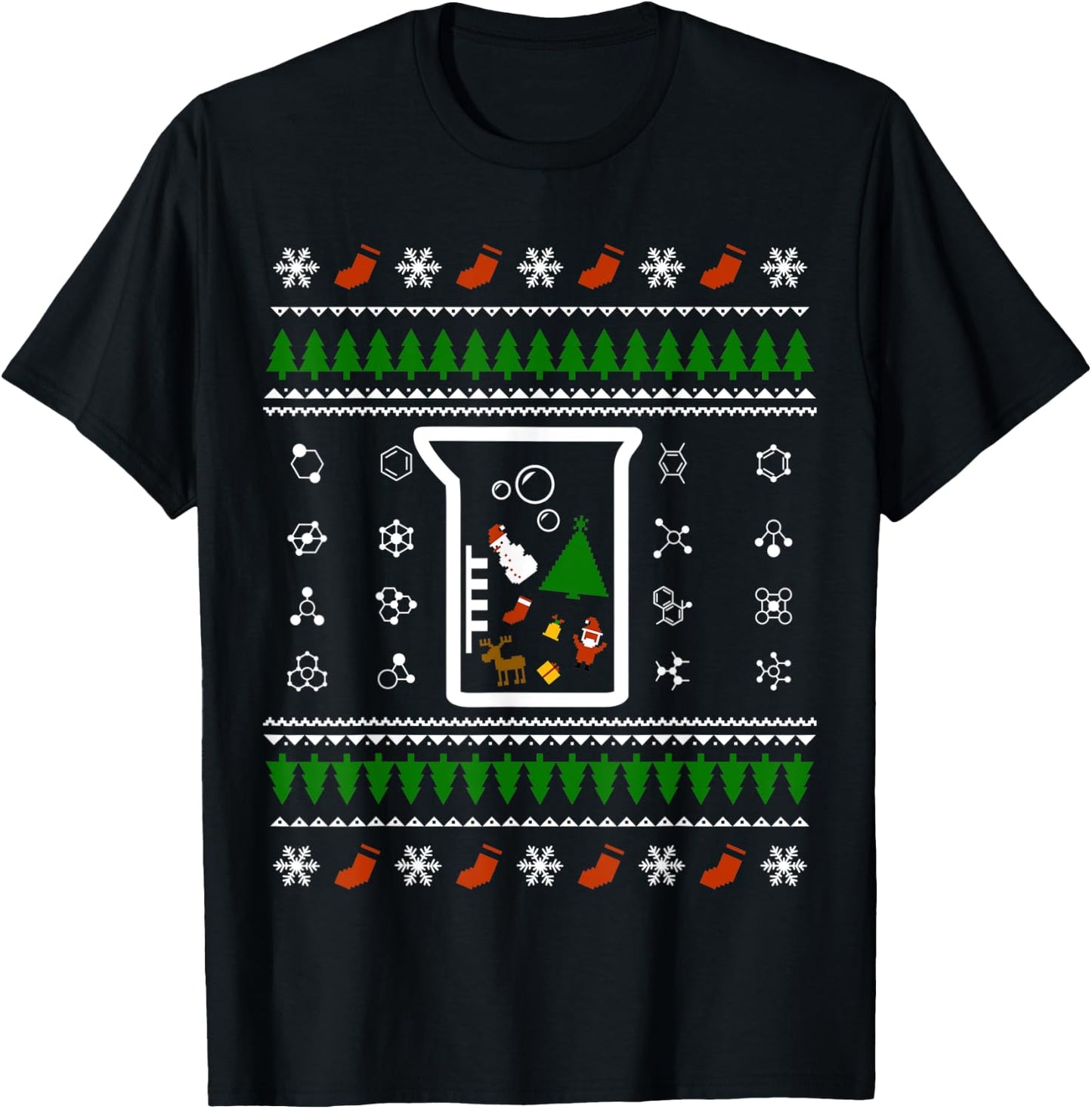 Chemist Tree, Oh Chemistry Tree | Ugly Christmas T-Shirt - T-Shirt | Black