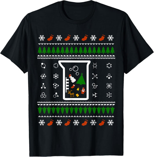 Chemist Tree, Oh Chemistry Tree | Ugly Christmas T-Shirt - T-Shirt | Black