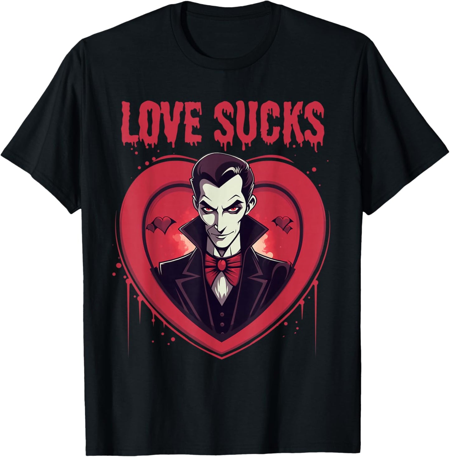 Valloween Love Sucks Vampire Anti Valentines Halloween T-Shirt - T-Shirt | Black