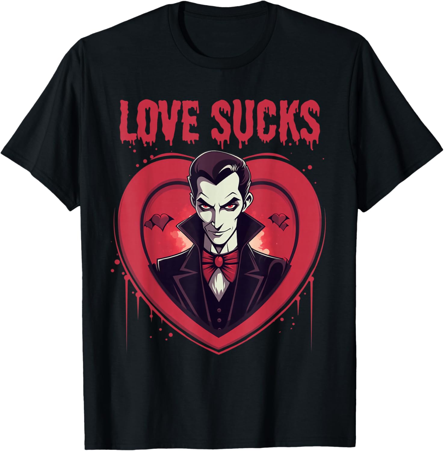Valloween Love Sucks Vampire Anti Valentines Halloween T-Shirt - T-Shirt | Black