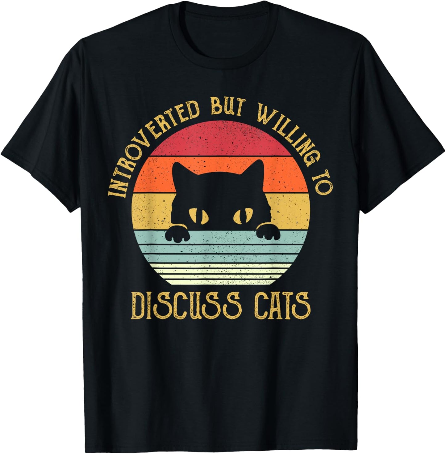 Introverted But Willing To Discuss Cats T-Shirt - T-Shirt | Black