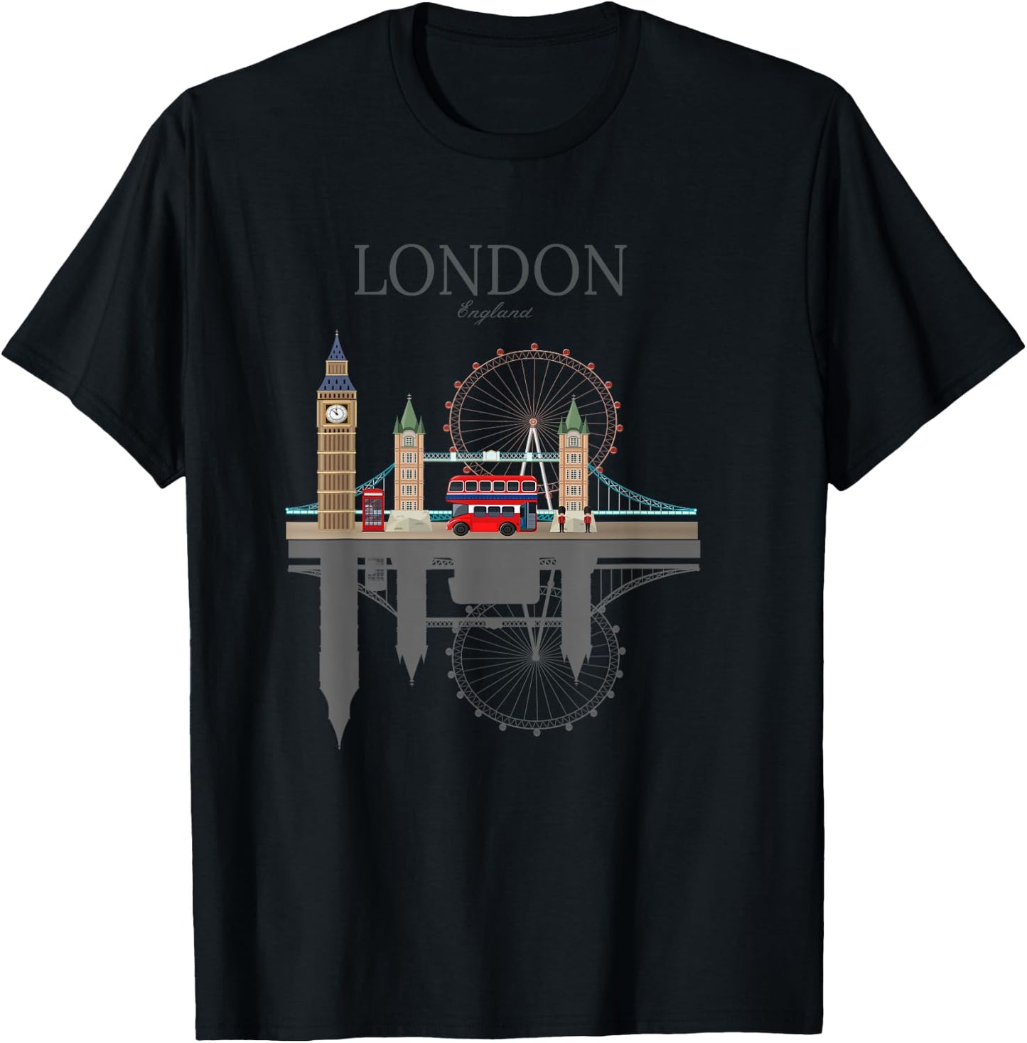 London Souvenir City Vintage British UK Men Women Gift T-Shirt - T-Shirt | Black