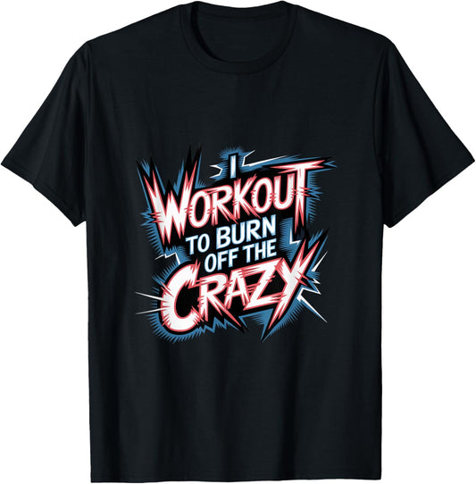Insane Gym Exercise -Adults Workout Black Small Classic Fit Short Sleeve Cotton Blend Machine Wash T-Shirt - T-Shirt | Black