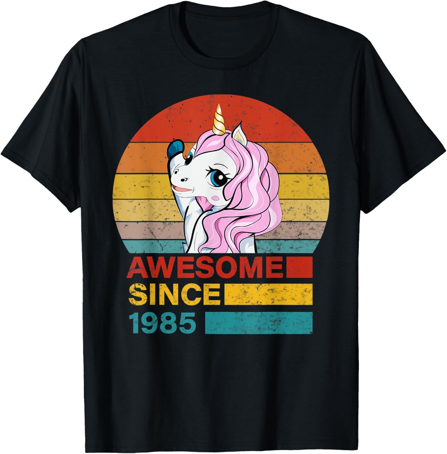 Unicorn Birthday Awesome Since 1985 36 year old birthday Gif T-Shirt - T-Shirt | Black
