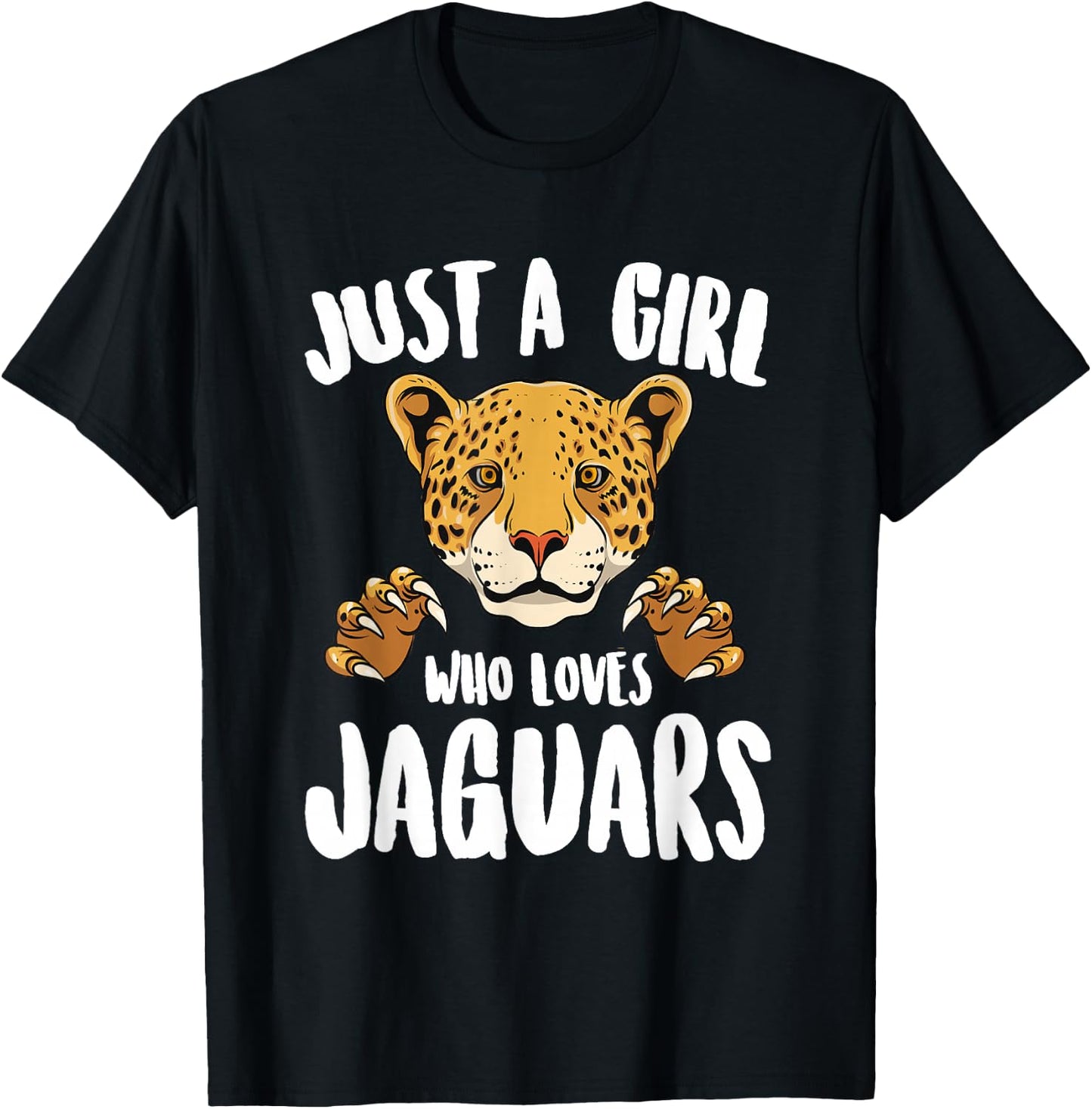 Just a Girl Who Loves Jaguars Wild Cat Girl Love Jaguars T-Shirt - T-Shirt | Black