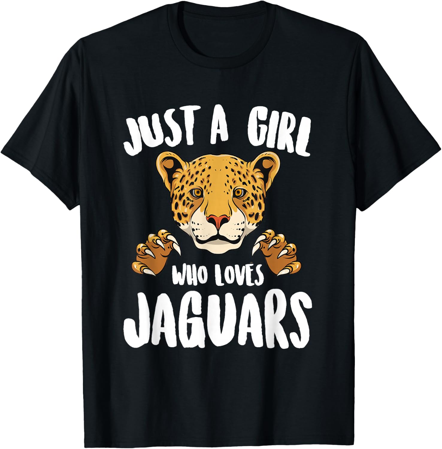 Just a Girl Who Loves Jaguars Wild Cat Girl Love Jaguars T-Shirt - T-Shirt | Black