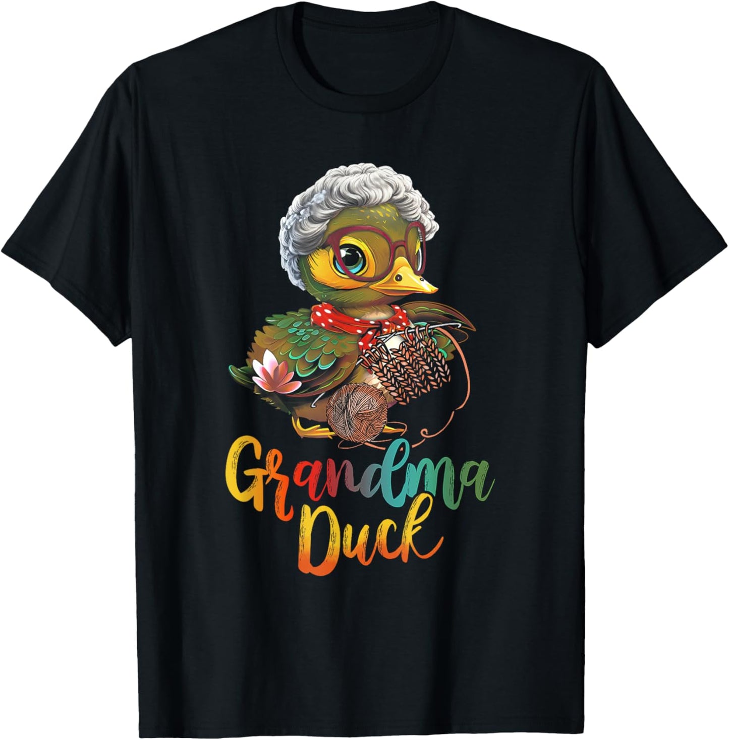 Grandma Duck Cute Grandmother Rubber Duck Grandparents Day T-Shirt - T-Shirt | Black