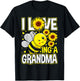 I Love Being A Grandma Sunflower Bee, Mother's Day T-Shirt - T-Shirt | Black
