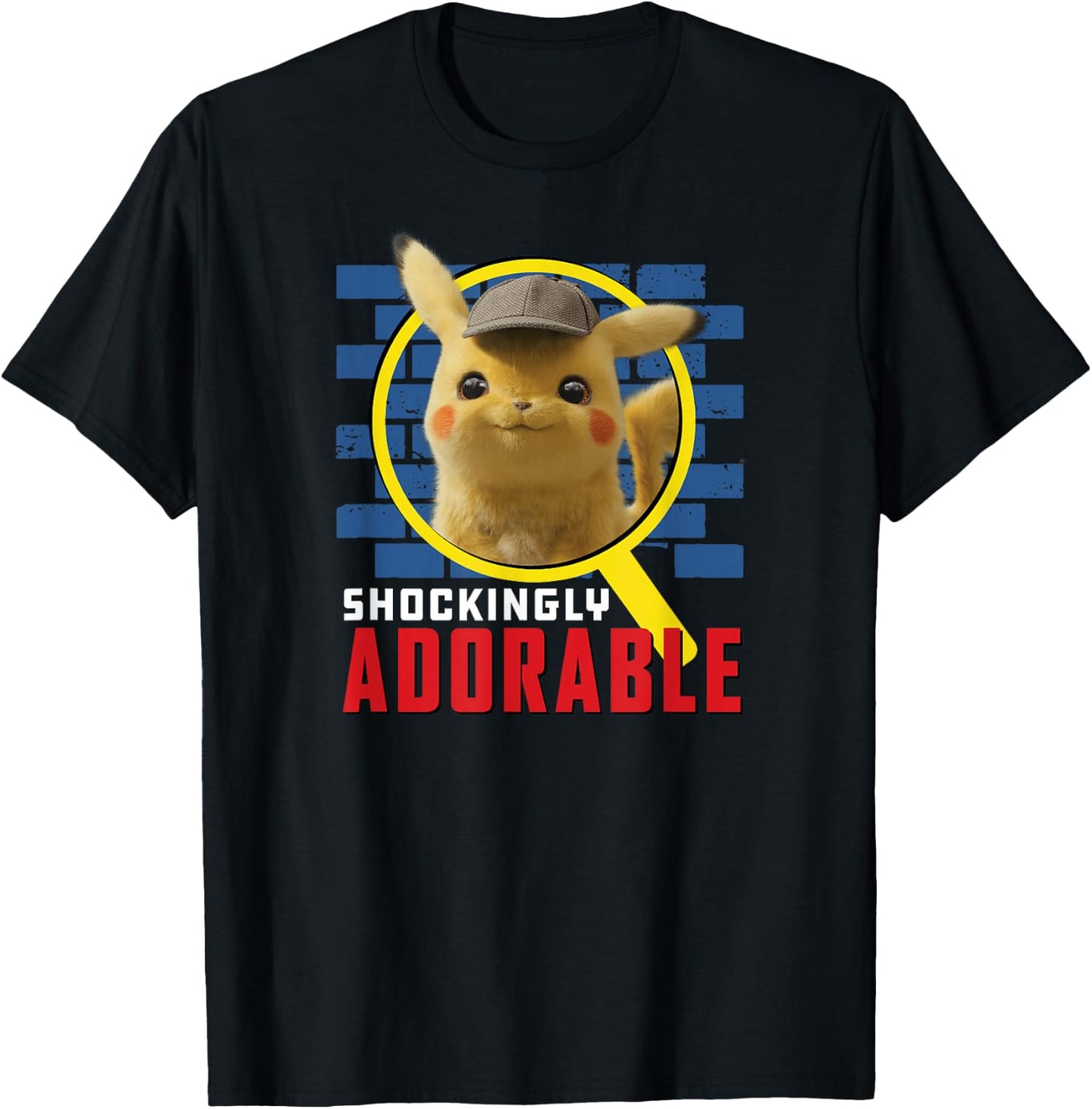 Detective Pikachu Shockingly Adorable T-Shirt - T-Shirt | Black