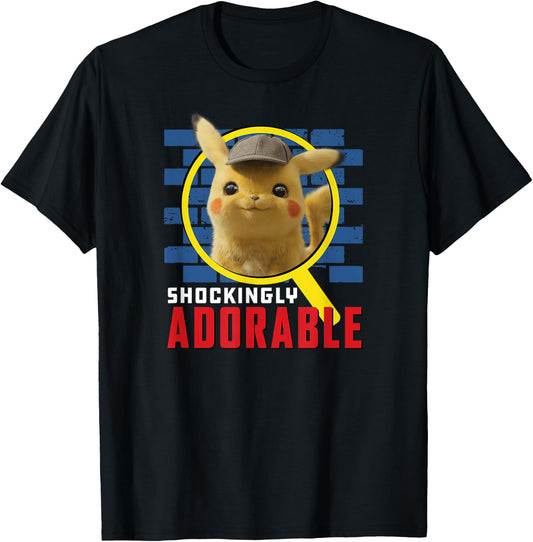 Detective Pikachu Shockingly Adorable T-Shirt - T-Shirt | Black