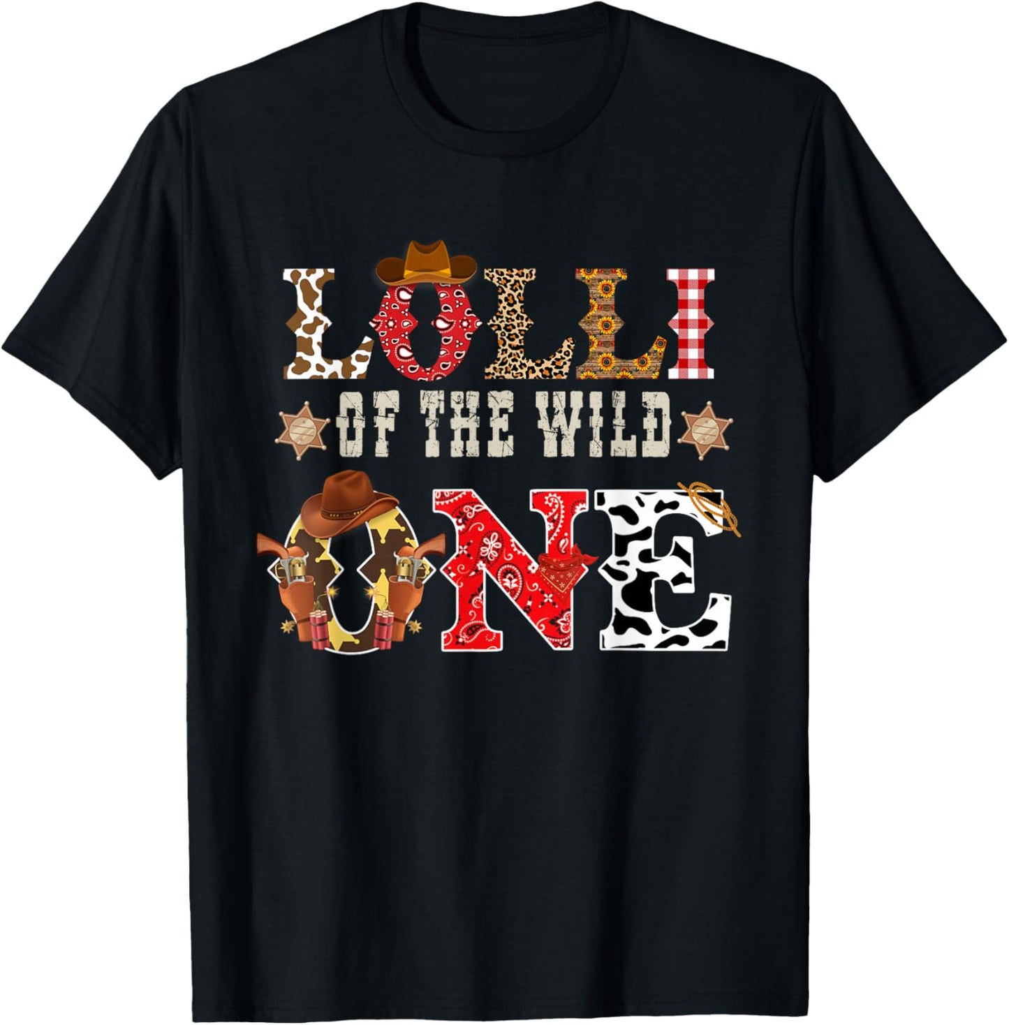 Lolli of The Wild One Cowboy Western Rodeo Party Matching T-Shirt - T-Shirt | Black