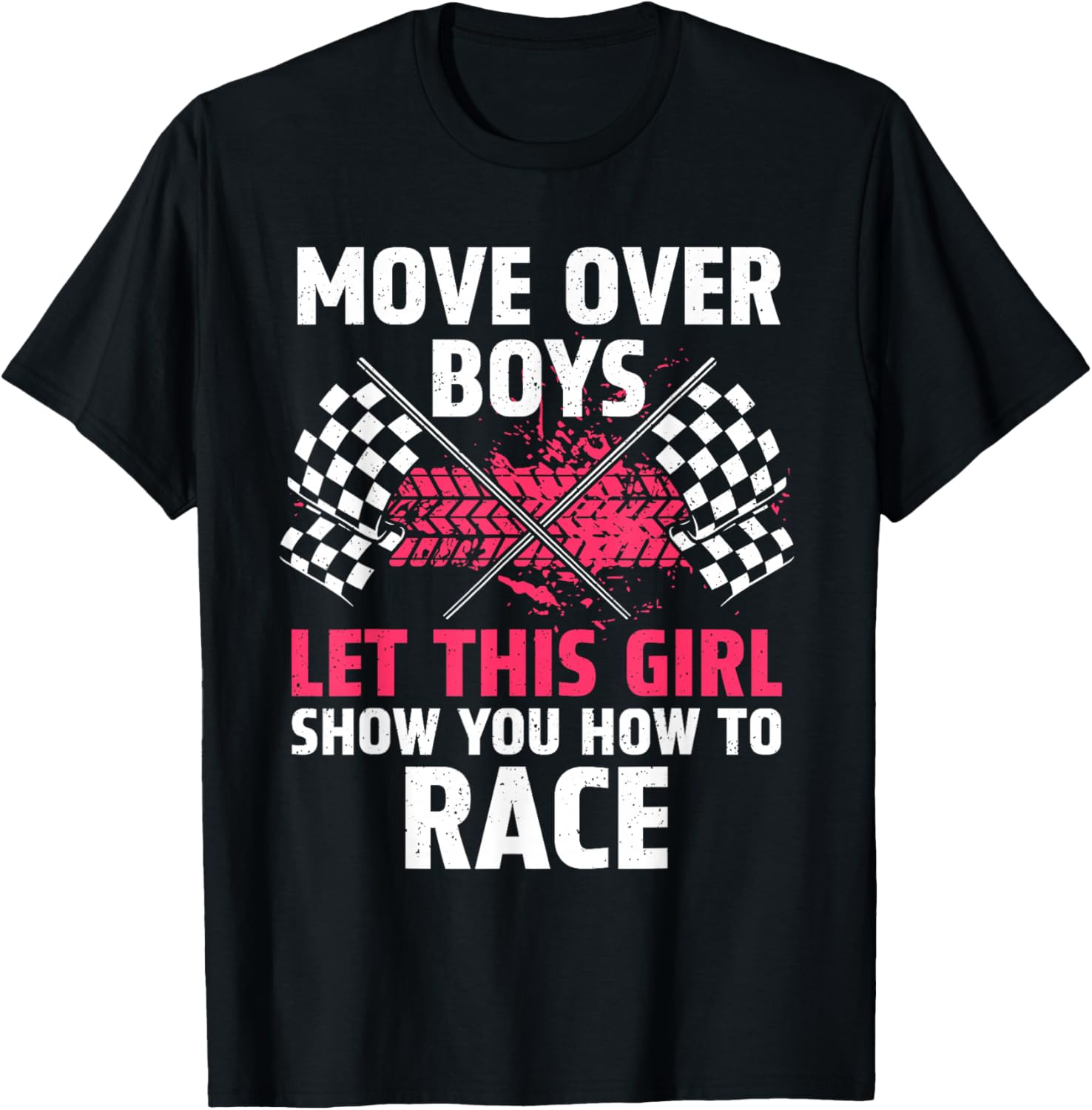 Funny Race Car Driver Art For Girls Women Kids Racing Lover T-Shirt - T-Shirt | Black