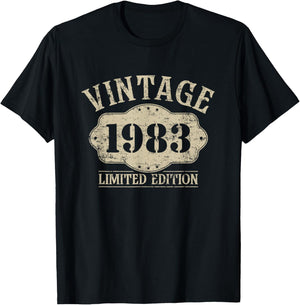 43th Birthday Born 1983 Limited Edition Vintage 1983 T-Shirt - T-Shirt | Black