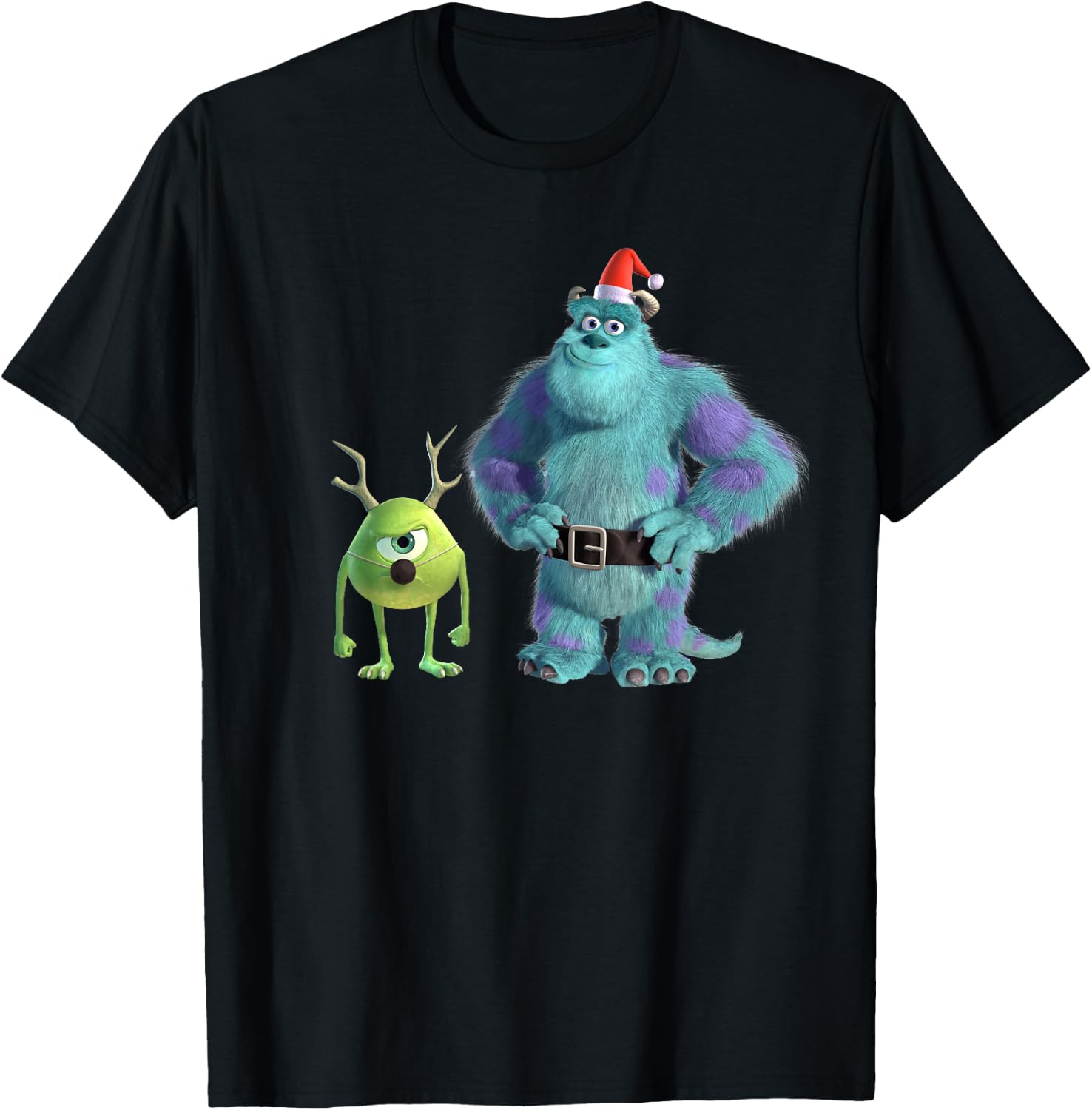Disney PIXAR Monsters, Inc. Mike and Sulley Holiday T-Shirt - T-Shirt | Black