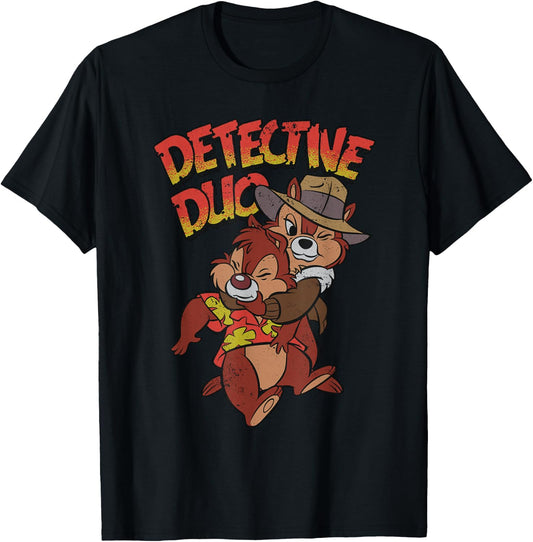 Disney Retro Chip n' Dale Rescue Rangers Detective Duo T-Shirt - T-Shirt | Black