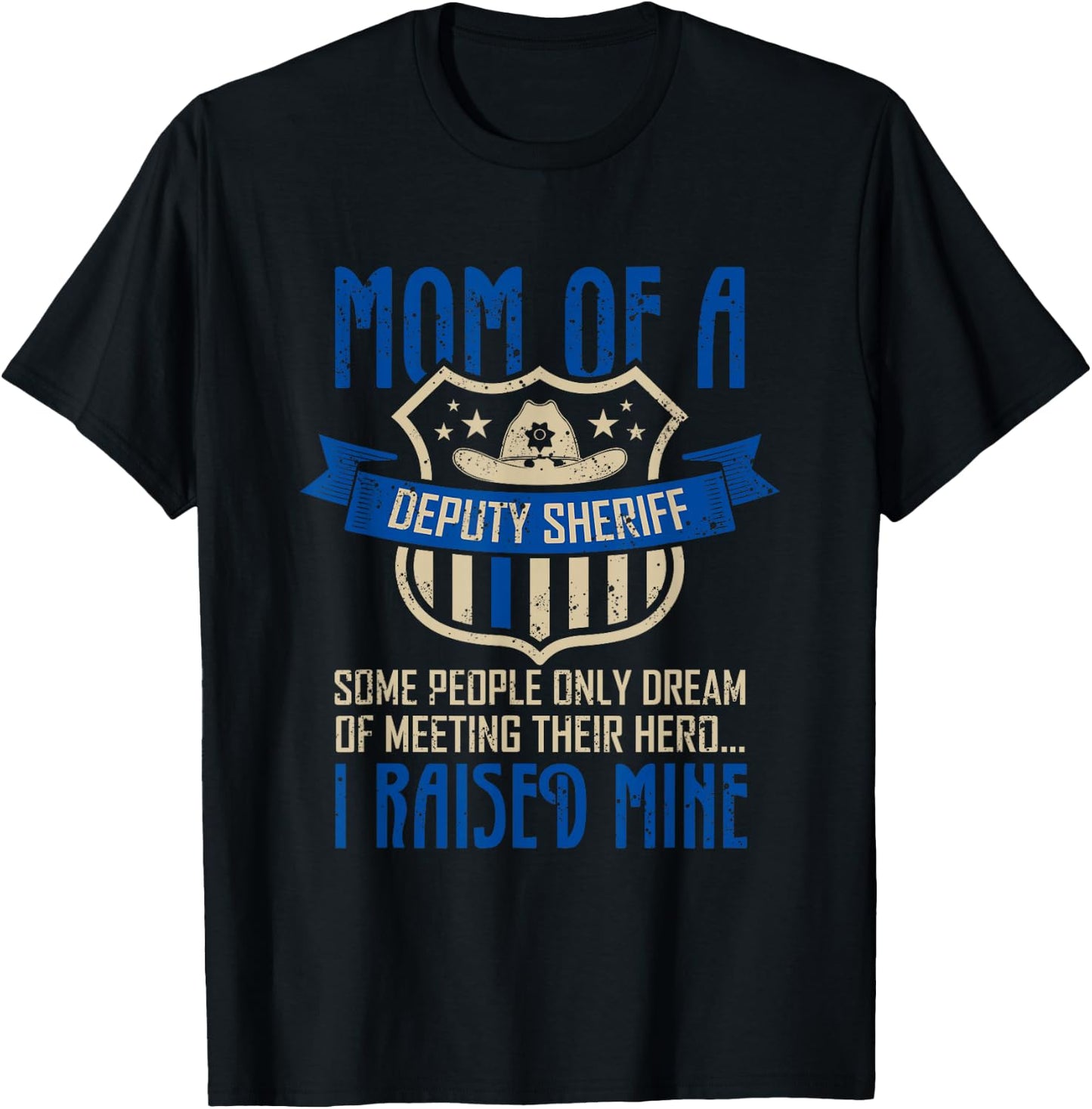Blue Thin Line Police Support Proud Mom Of A Deputy Sheriff T-Shirt - T-Shirt | Black