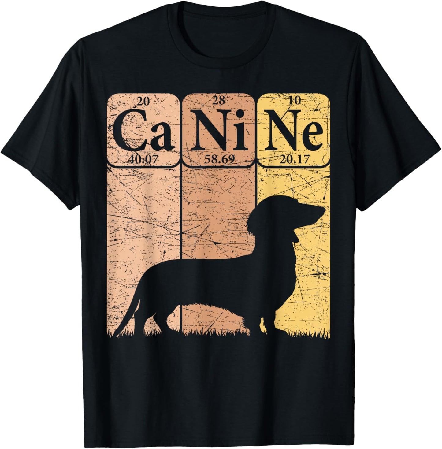 Dachshund Dog Periodic Table Elements Dog Lover Canine T-Shirt - T-Shirt | Black