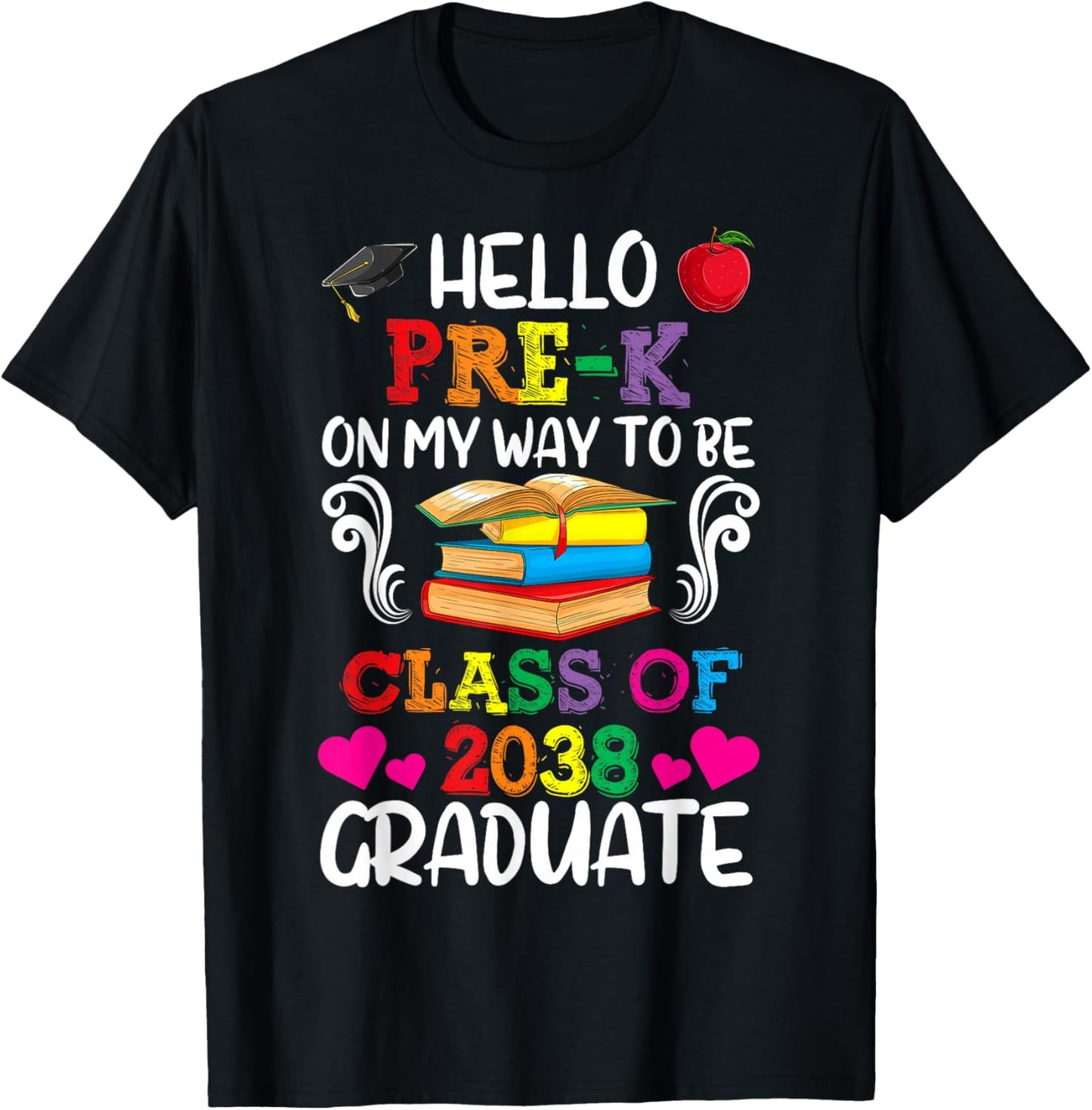 Class Of 2038 Shirt For Kids, Back to School Pre-K T-Shirt - T-Shirt | Black