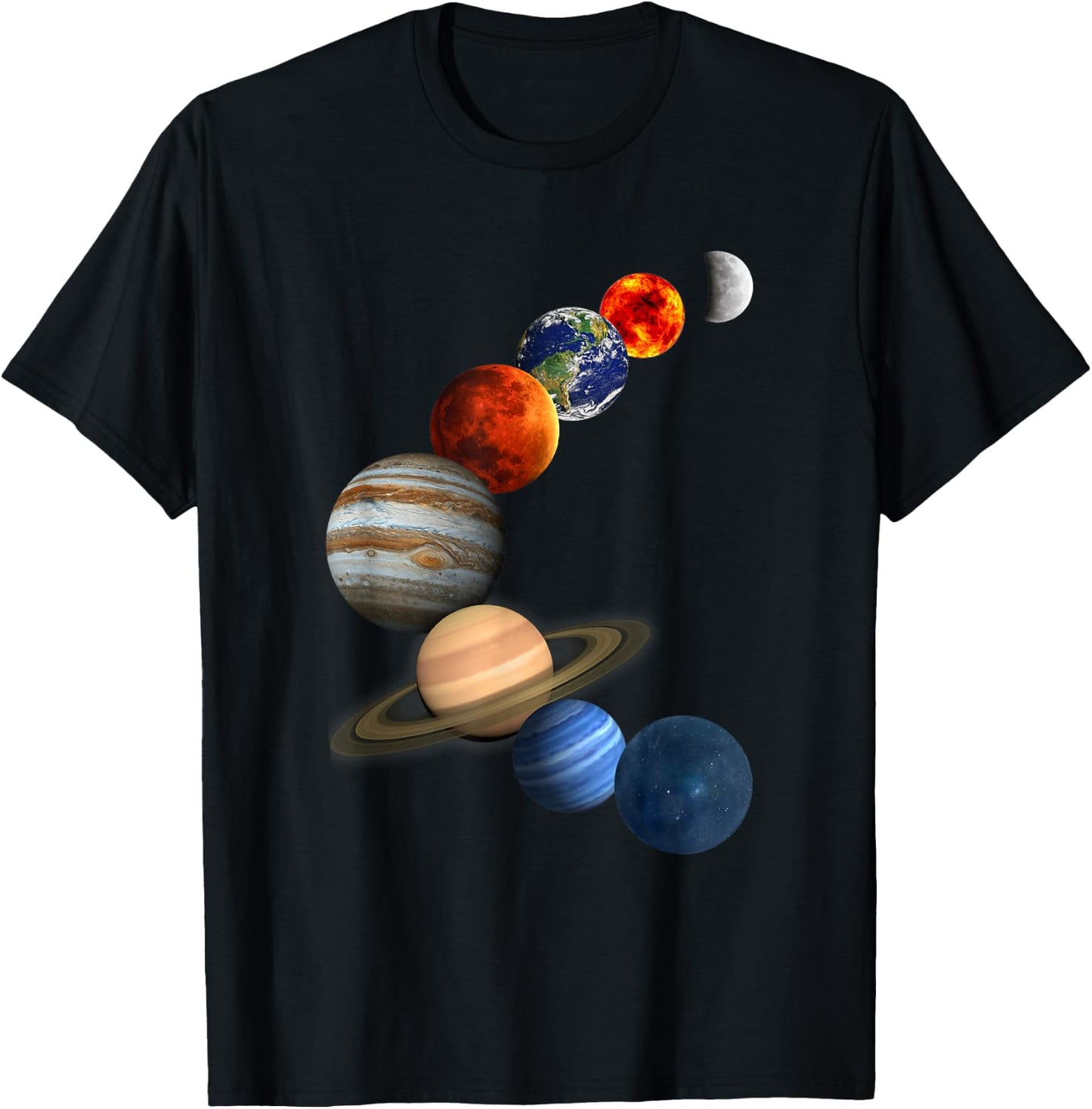 Solar System T Shirt The Planets in Our Galaxy T-Shirt - T-Shirt | Black