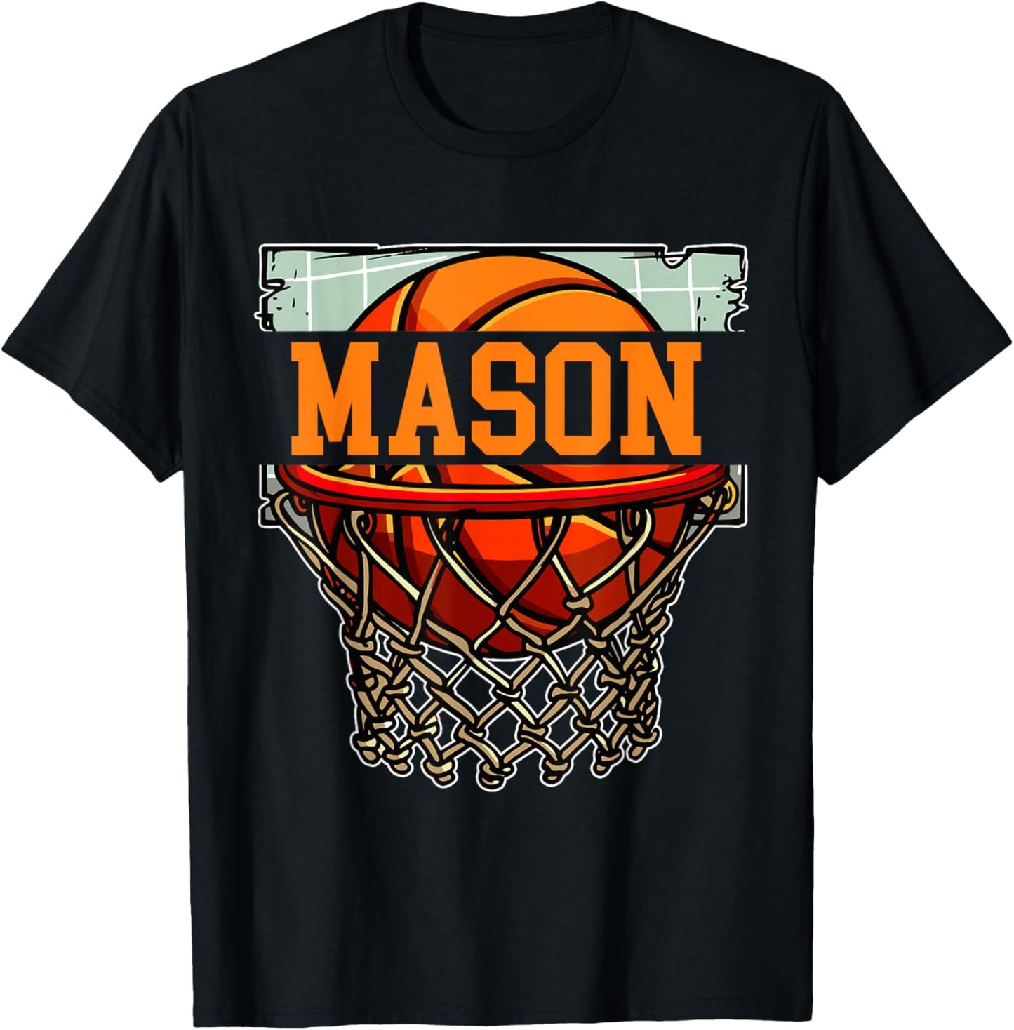 Nom personnalisé Mason Basketball T-Shirt - T-Shirt | Black