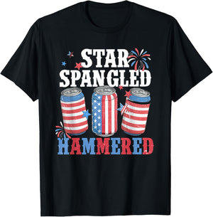 Retro Getting Star Spangled Hammered America 4th Of July Men T-Shirt - T-Shirt | Black