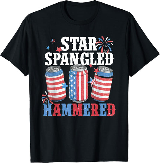 Retro Getting Star Spangled Hammered America 4th Of July Men T-Shirt - T-Shirt | Black