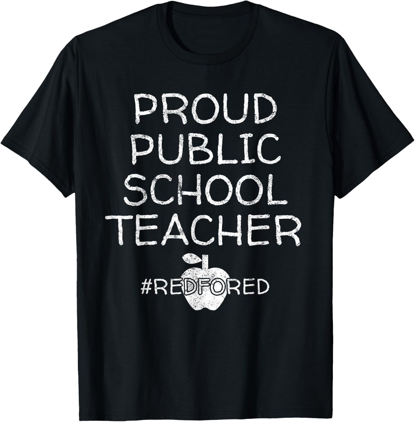 Vintage Proud Public School Teacher Red for Ed T-Shirt - T-Shirt | Black