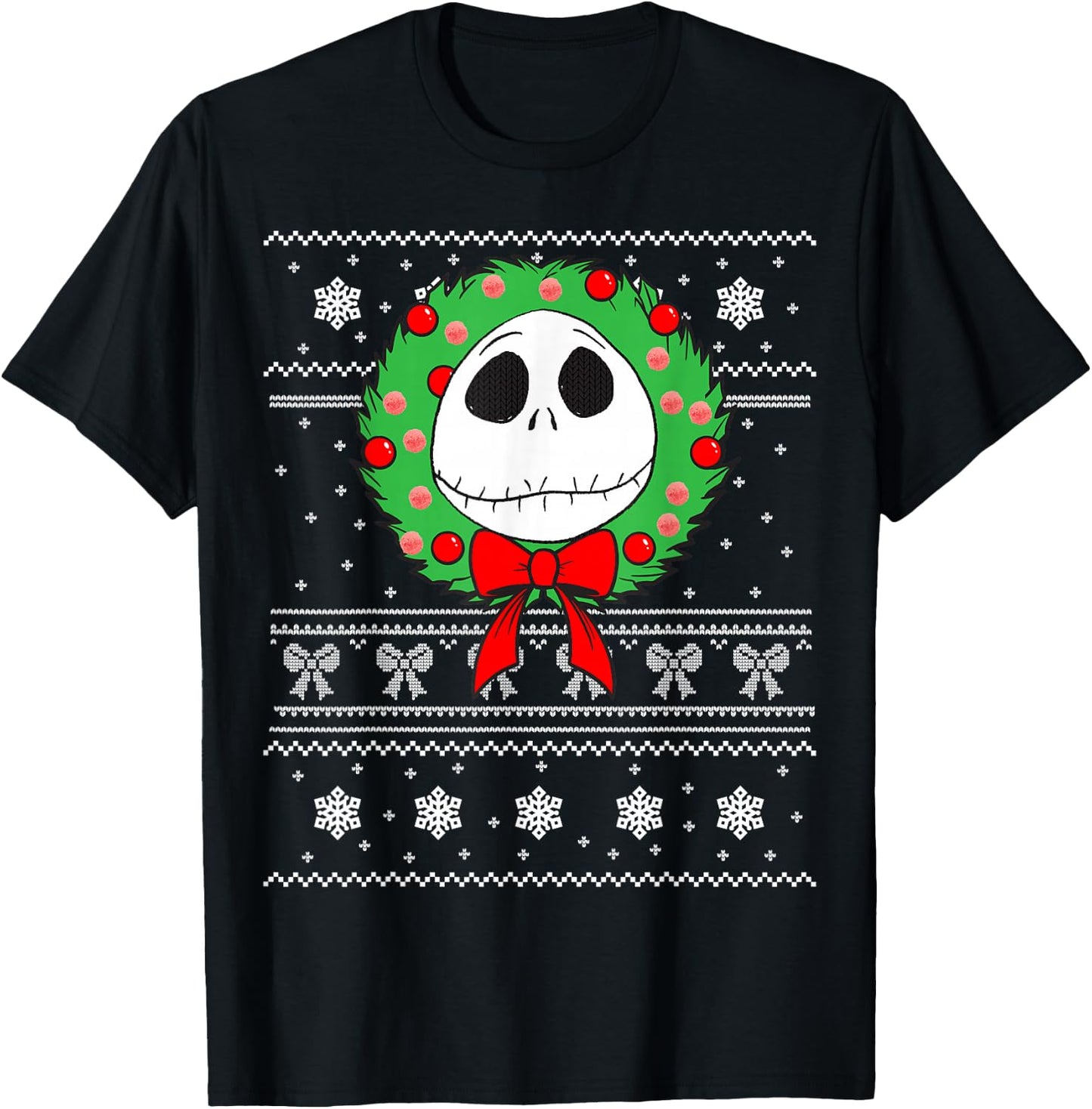Disney - Jack Skellington Holiday Wreath T-Shirt - T-Shirt | Black