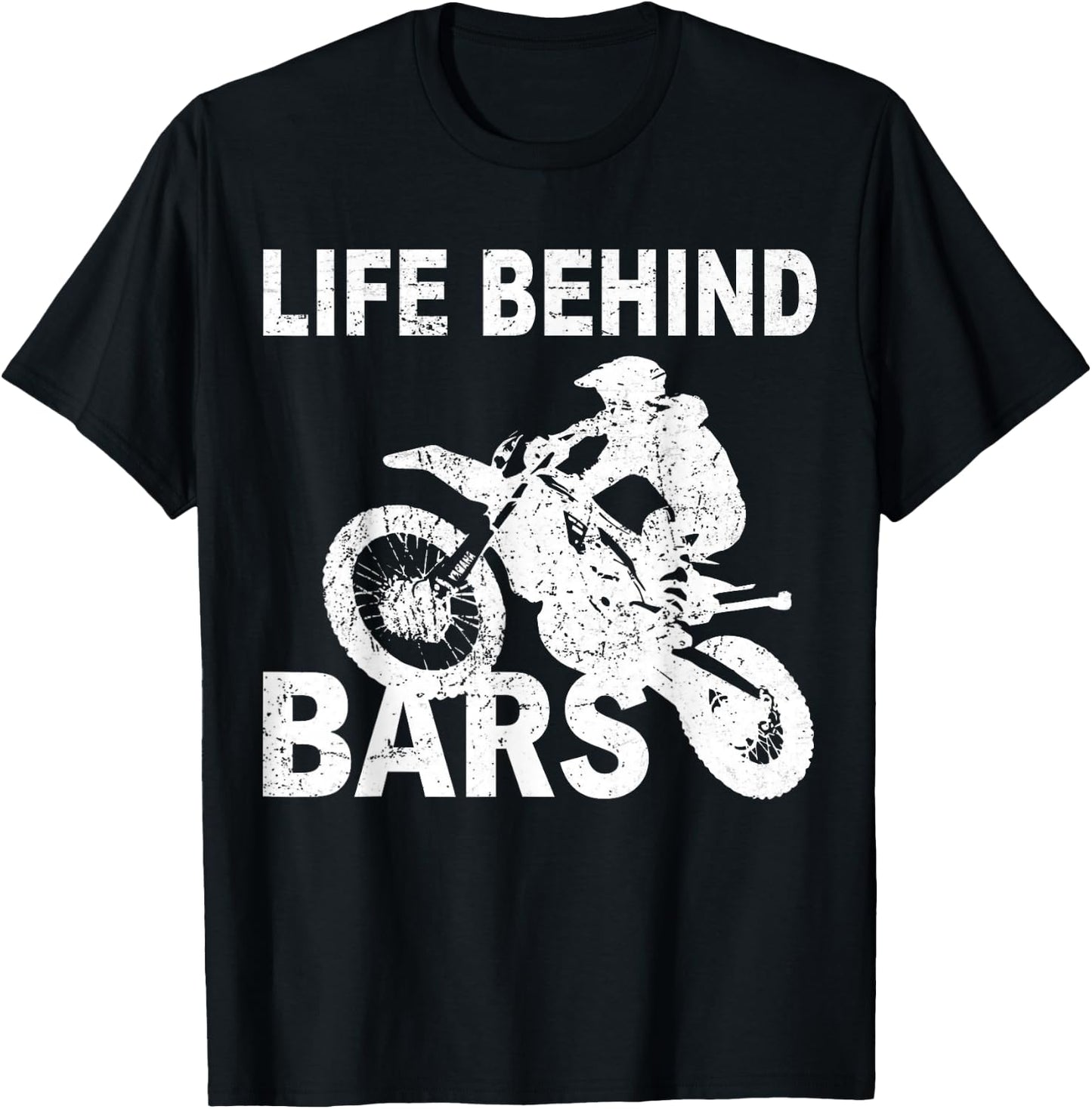 Life Behind Bars Motorcycle Biker Cyclist T-Shirt - T-Shirt | Black