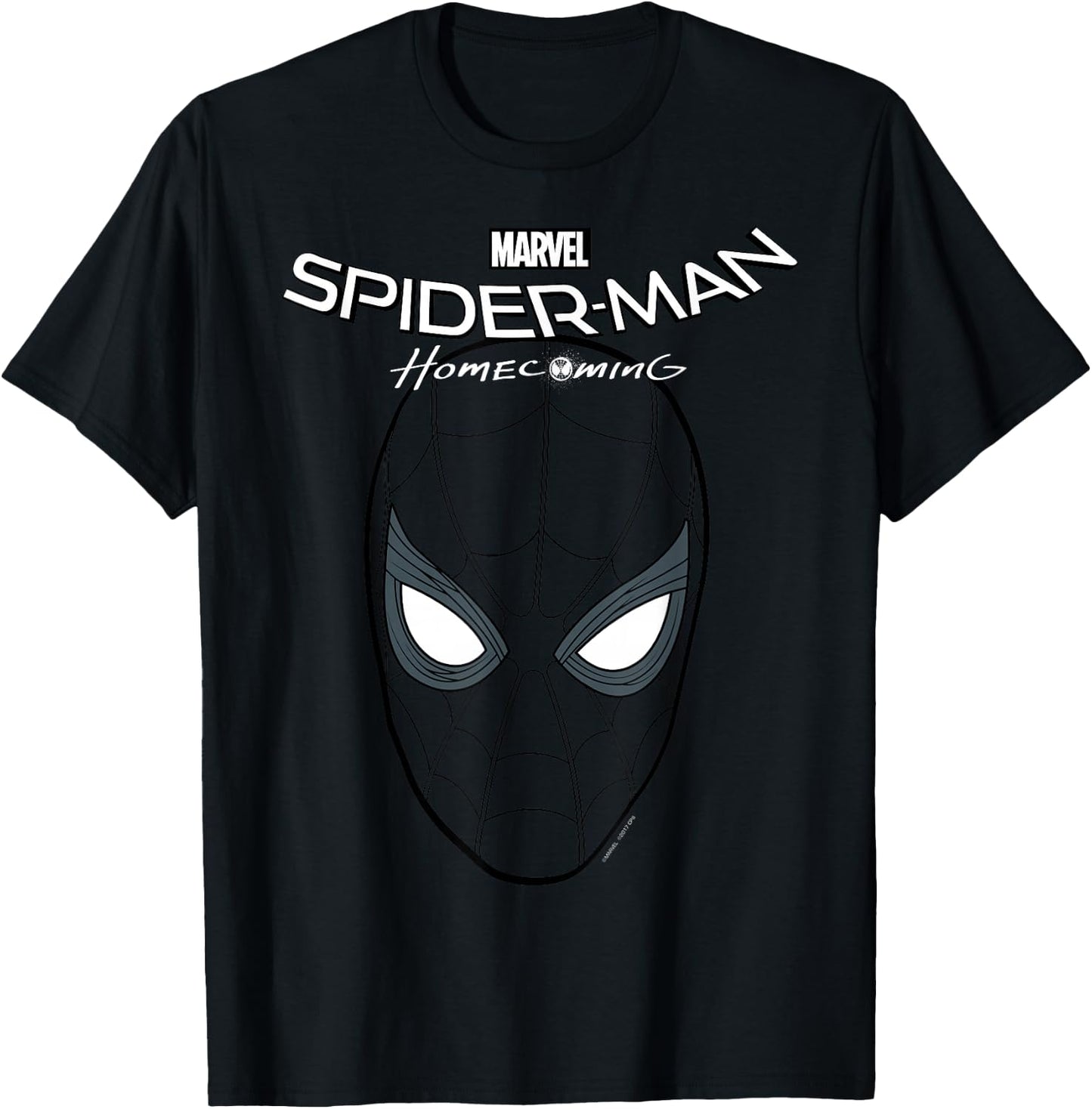 Marvel Spider-Man Homecoming Logo Mask Face T-Shirt - T-Shirt | Black