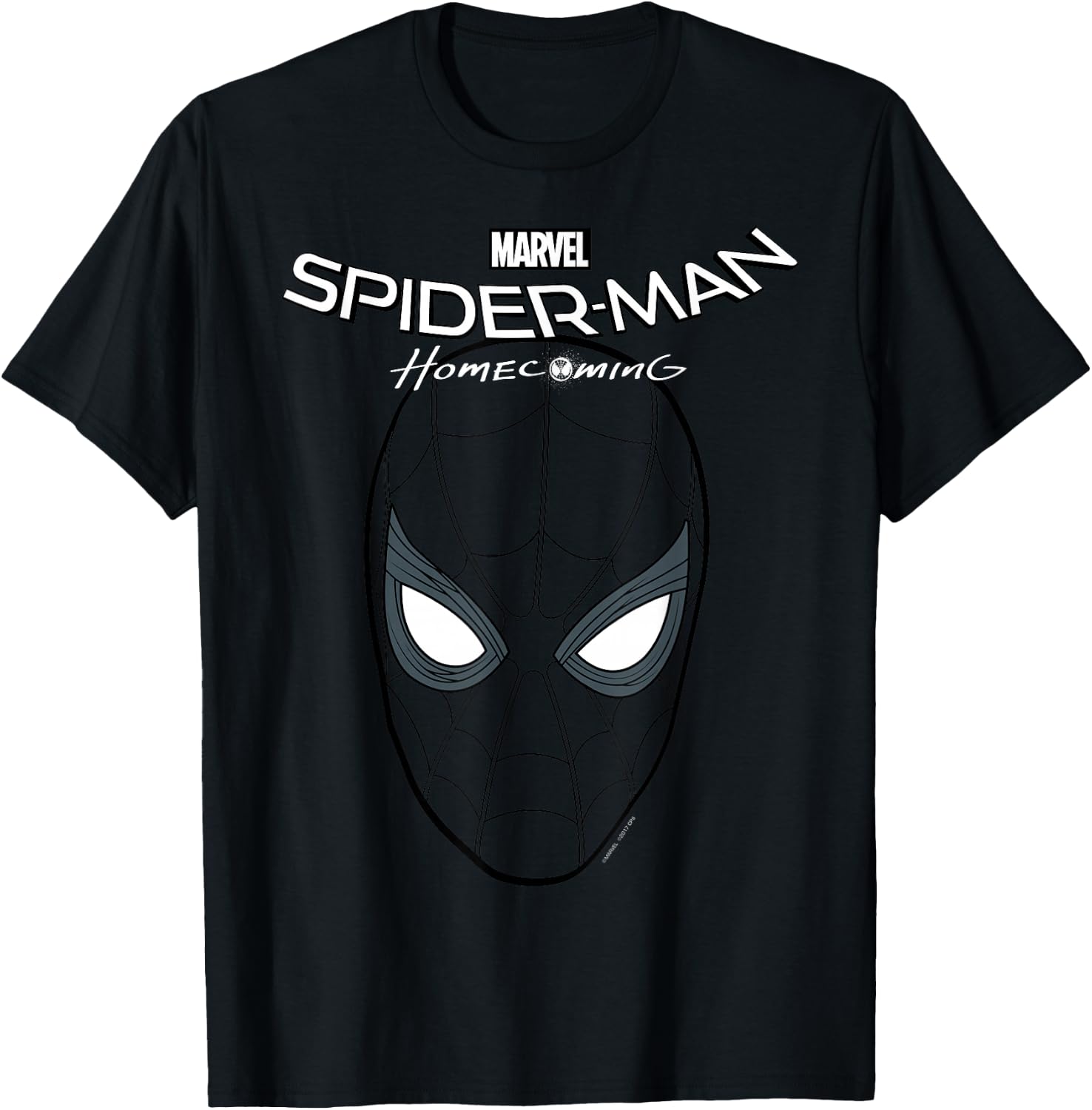 Marvel Spider-Man Homecoming Logo Mask Face T-Shirt - T-Shirt | Black