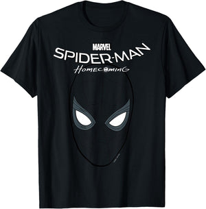 Marvel Spider-Man Homecoming Logo Mask Face T-Shirt - T-Shirt | Black
