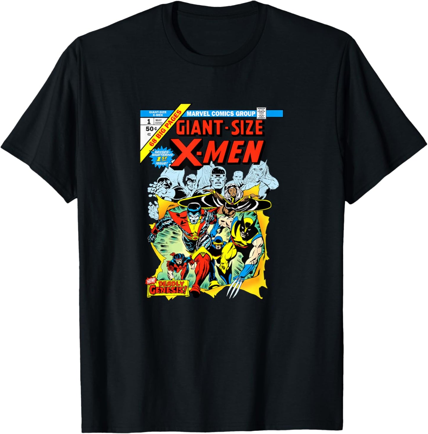 Marvel X-Men Giant Size X-Men Retro Comic Book Cover T-Shirt - T-Shirt | Black