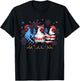 Patriotic Firework Red White Blue Chicken USA Flag July 4th T-Shirt - T-Shirt | Black