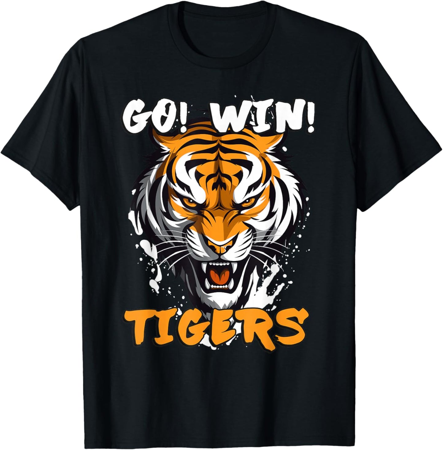 Go! Win! Tigers Sports Design to Support the local Team T-Shirt - T-Shirt | Black