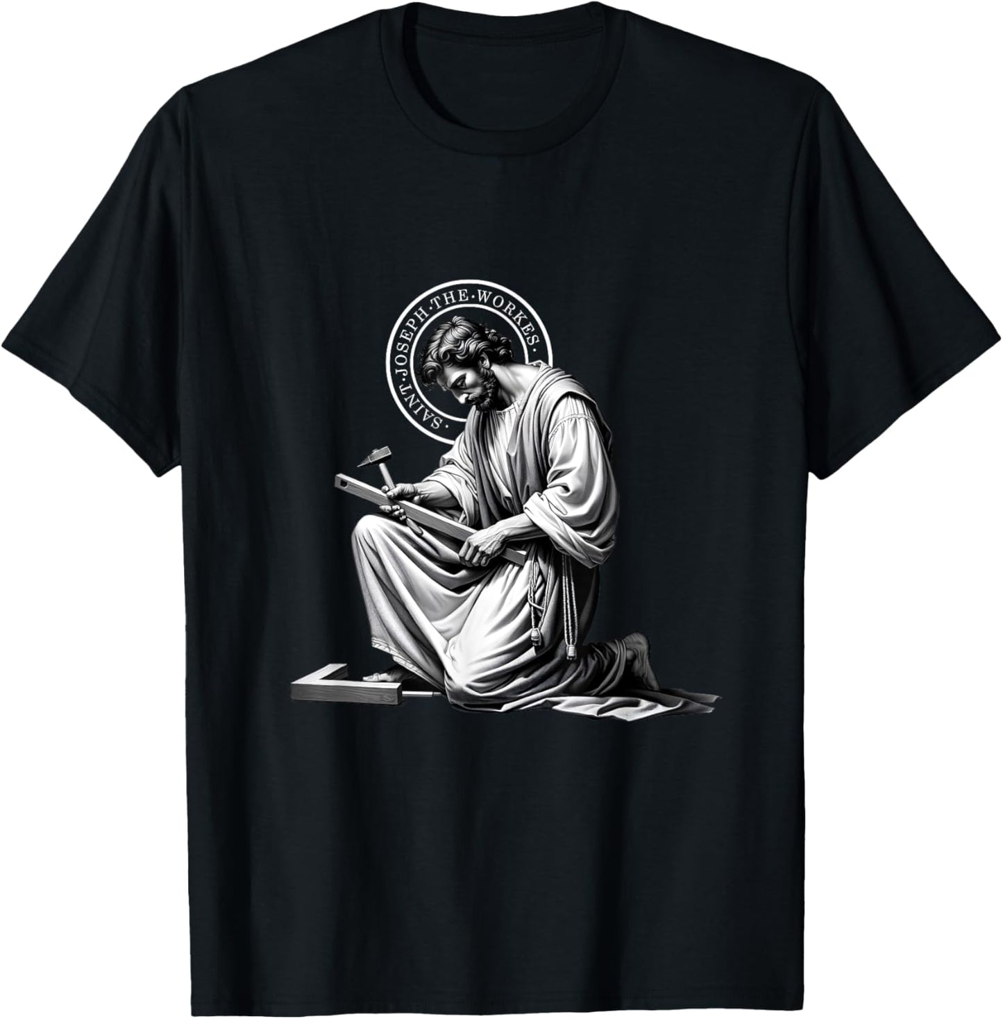Saint Catholic Church St. Joseph The Worker Jesus Father T-Shirt - T-Shirt | Black