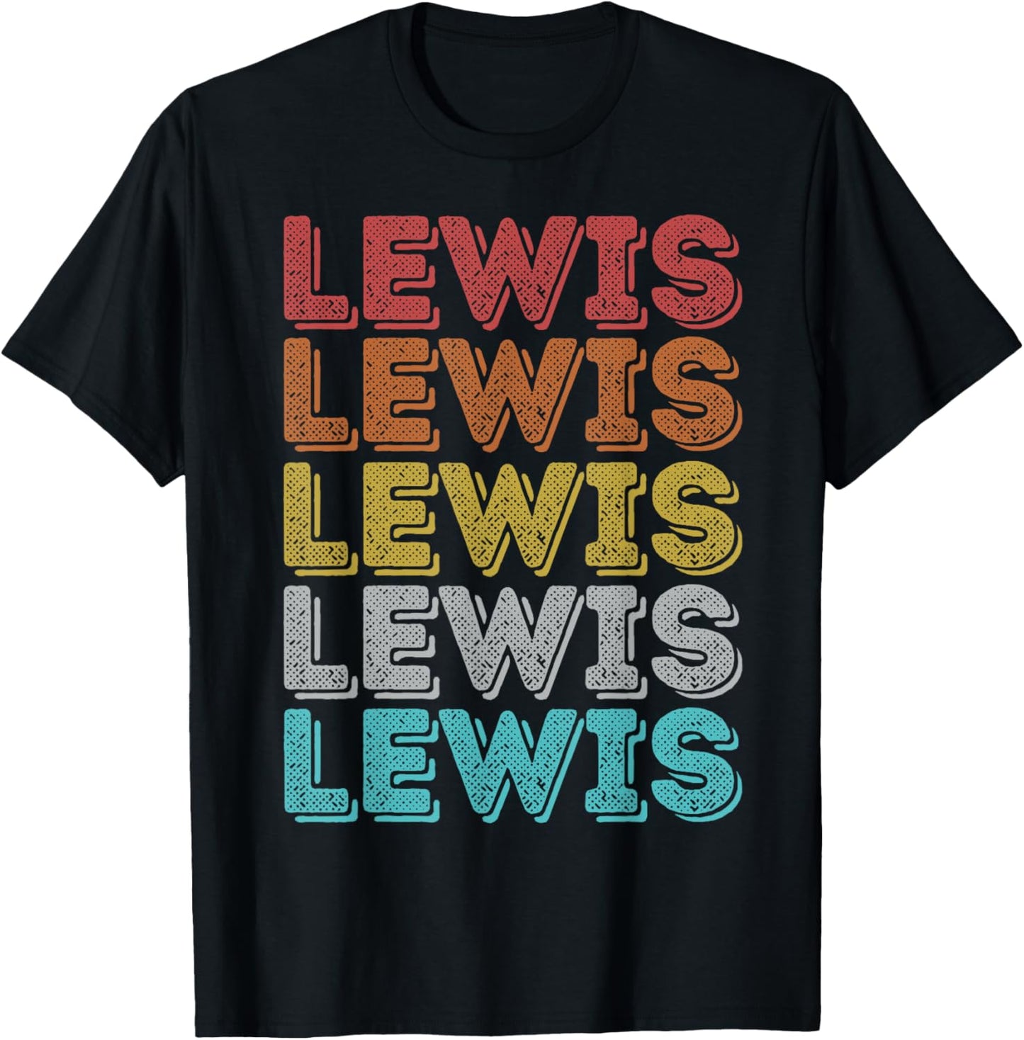 Vintage Retro Lewis T-Shirt - T-Shirt | Black