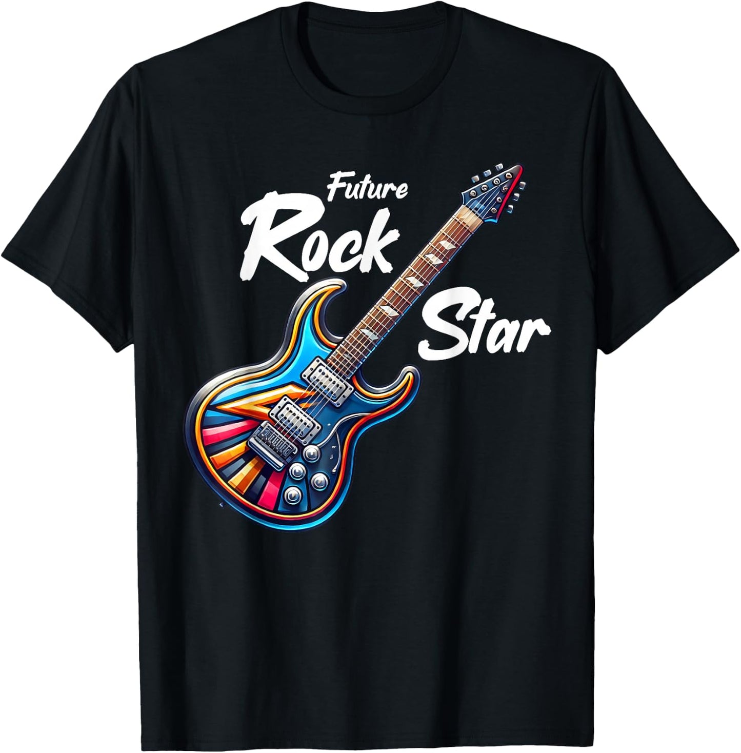 Future Rock Star, Guitar Band, Funny Rock, Girls Boys Kids T-Shirt - T-Shirt | Black