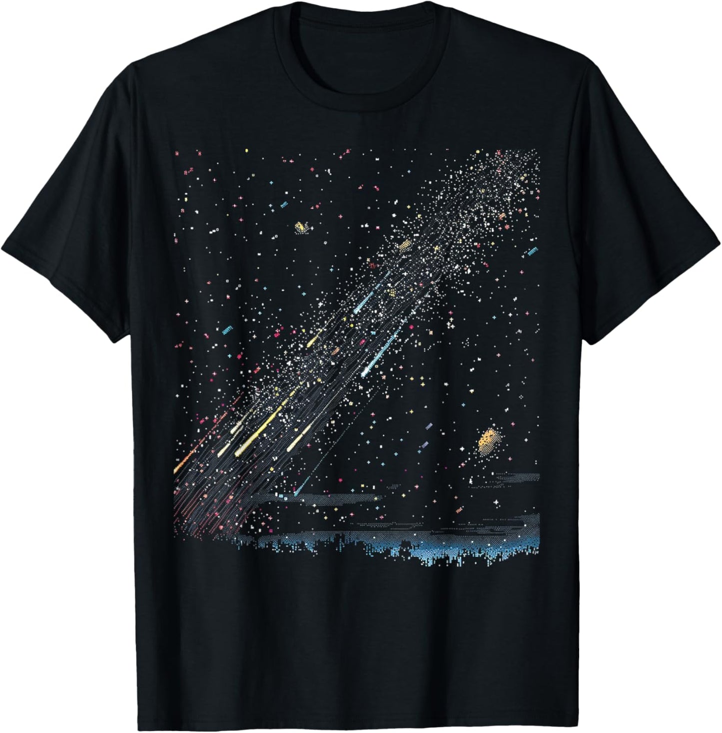 Pixel Meteor Shower T-Shirt - T-Shirt | Black