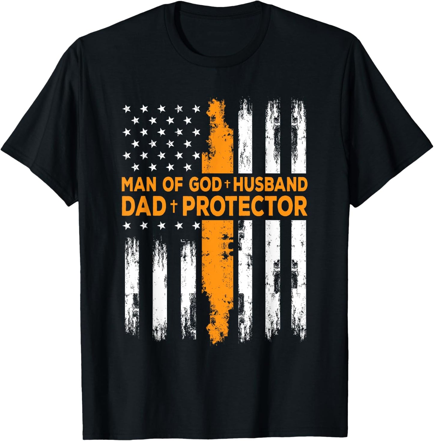 Jesus God Religious Man of God Husband Dad Protector T-Shirt - T-Shirt | Black