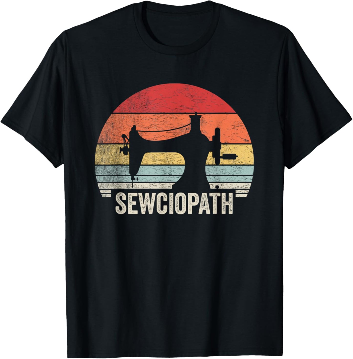 Vintage Sewciopath Funny Sewing Lover Quilter Sewing Machine T-Shirt - T-Shirt | Black