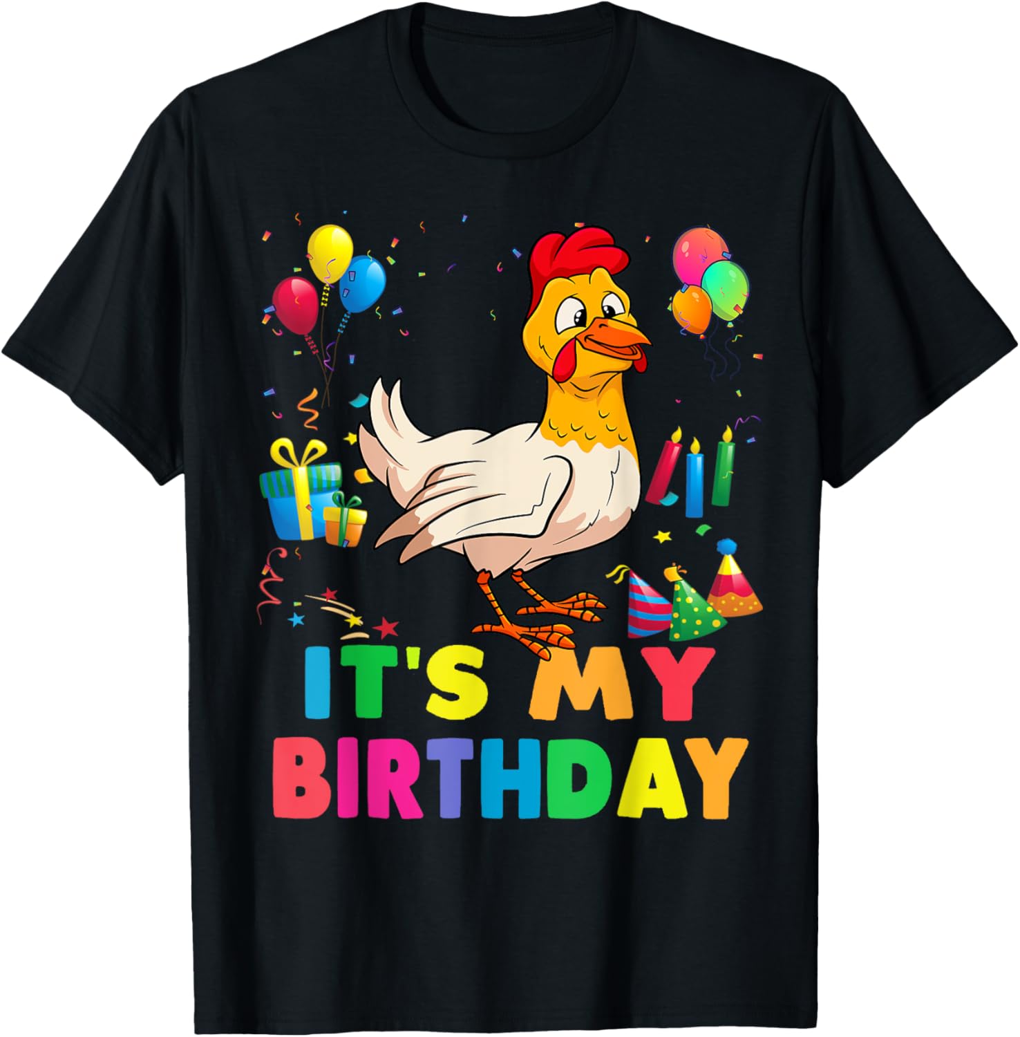 It's my birthday, a chicken stamping party for girls T-Shirt - T-Shirt | Black