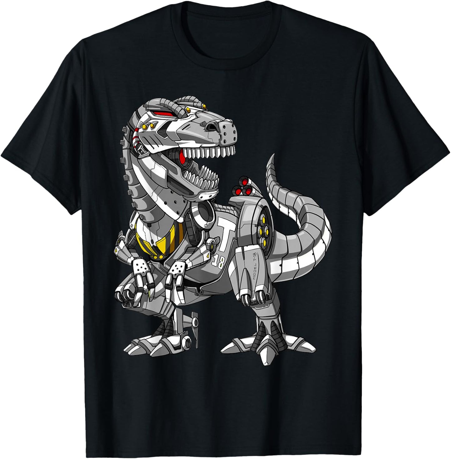 T-Rex Dinosaur Robot Dinosaur Monster T-Shirt - T-Shirt | Black